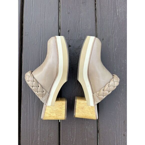 Bernardo Sand Brown Leather Braided Heeled Clogs Saffia 8.5 M New Mule - Picture 12 of 13